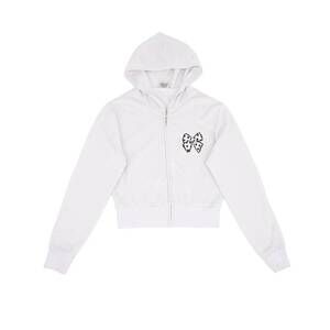 NEW FIREHOUSE girl's polka dot bow zip hoodie in clay